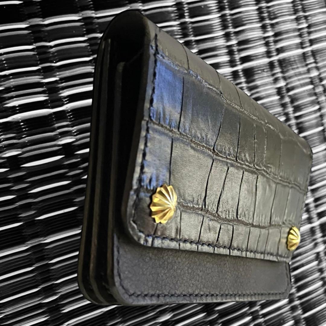 【ハードボイルド】 ミドルトラッカーウォレット クロコ 真鍮 アポロ