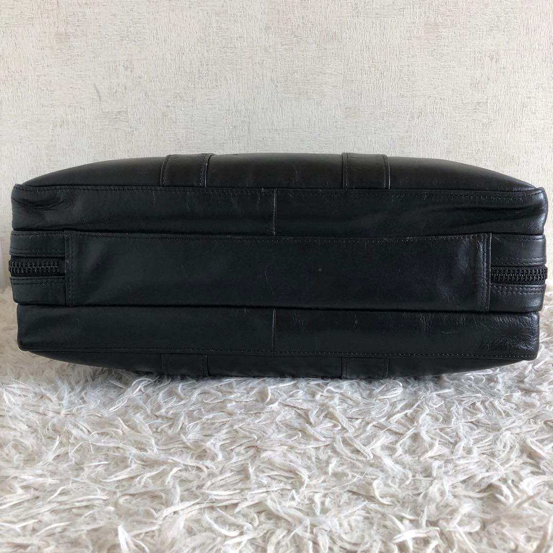 【2way 本革】ラゲッジレーベル　ポーター　ビジネスバッグ　黒　3層式　自立