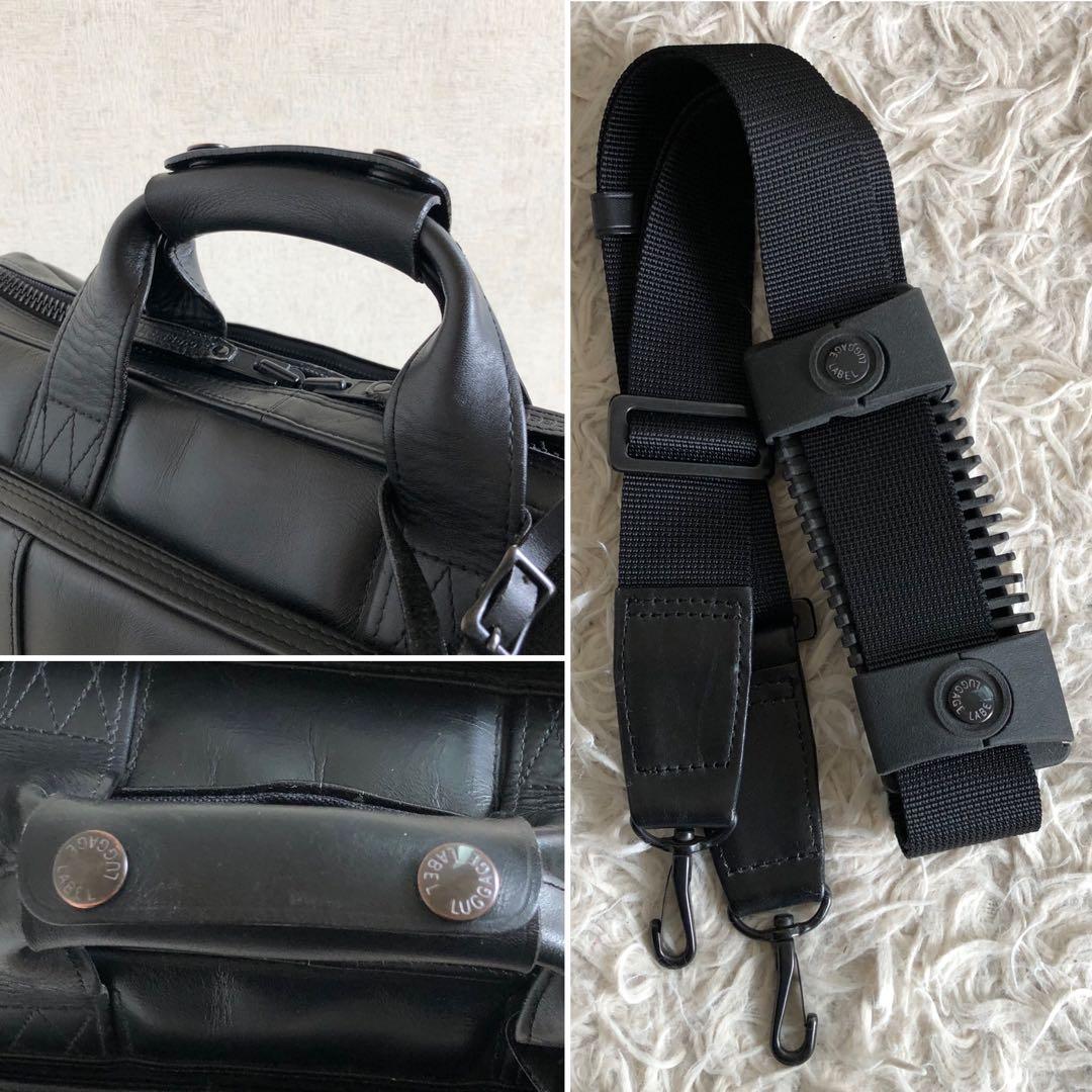 【2way 本革】ラゲッジレーベル　ポーター　ビジネスバッグ　黒　3層式　自立