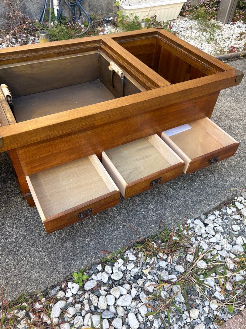 木製引き出し付き座卓 囲炉裏テーブル