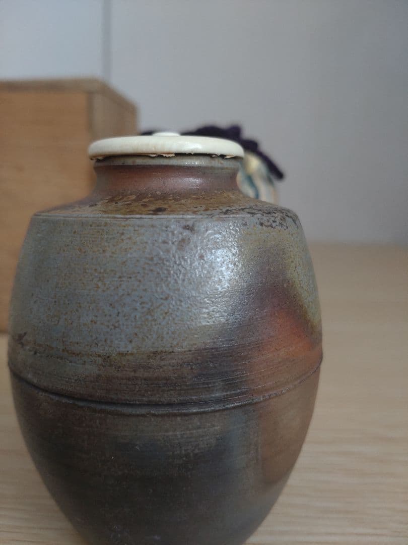 窯元六姓の木村家】木村陶峰 窯変の美 肩衝茶入 牙蓋 大海茶入 - メルカリ