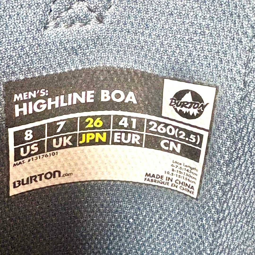 【極美品】BURTON HIGHLINE スノーボードブーツ 26cm バートン