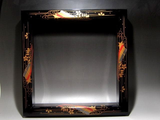 千家十職駒沢利斎 花筏蒔絵炉縁 裏千家十四世