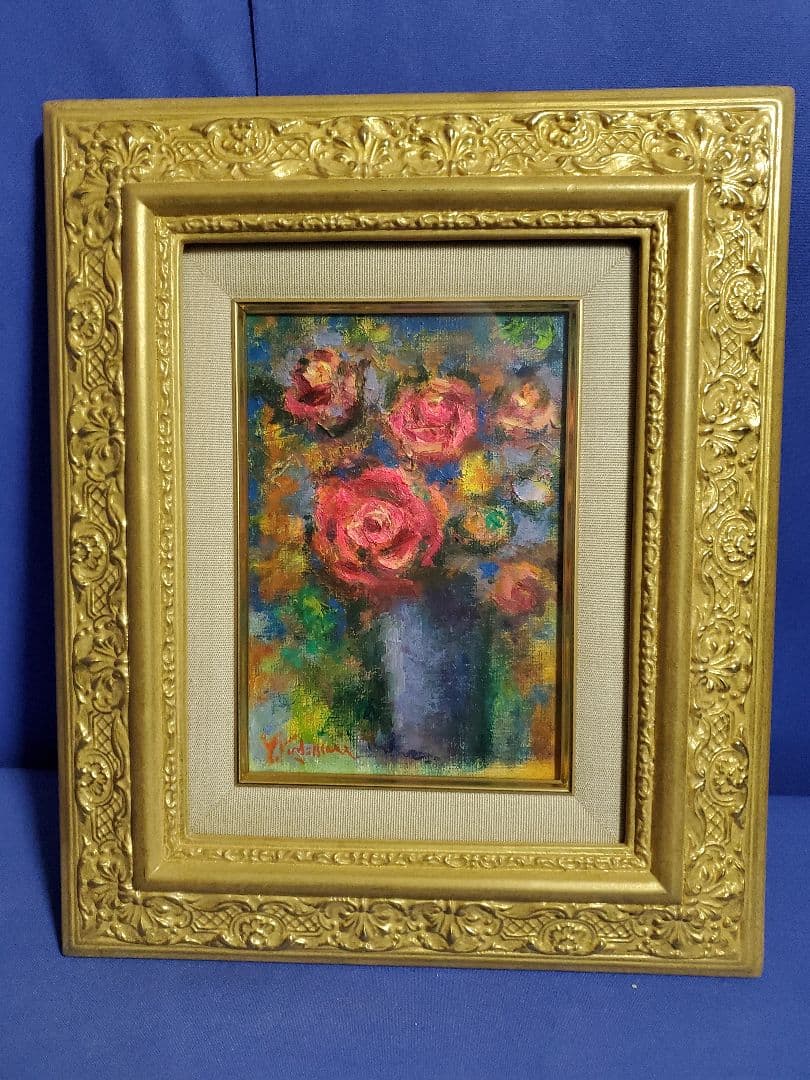 小泊芳彦作 バラの油彩画 SM号 B-11 金色フレーム 小泊芳彦作 バラの油彩画 SM号 金色フレーム B-11 - メルカリ