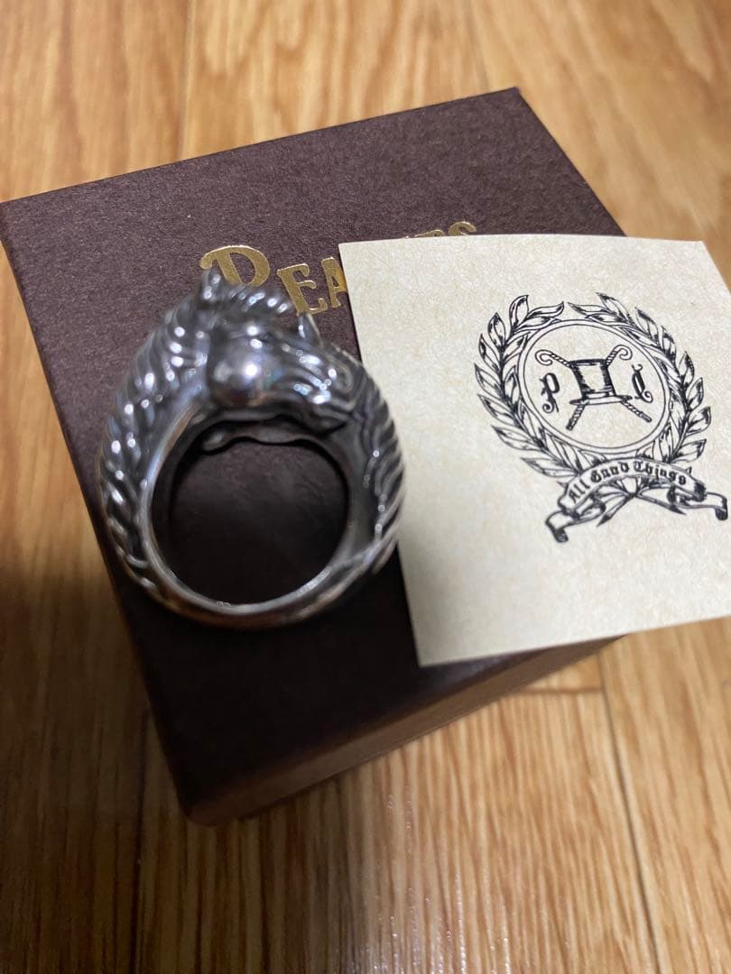 アクセサリー TWO FACE HORSE RING SILVER W/B DIAMONDS