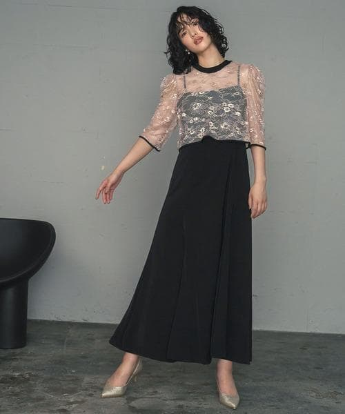 美品 GIRL ガール レースブラウス ワンピース ドレス S オケージョン