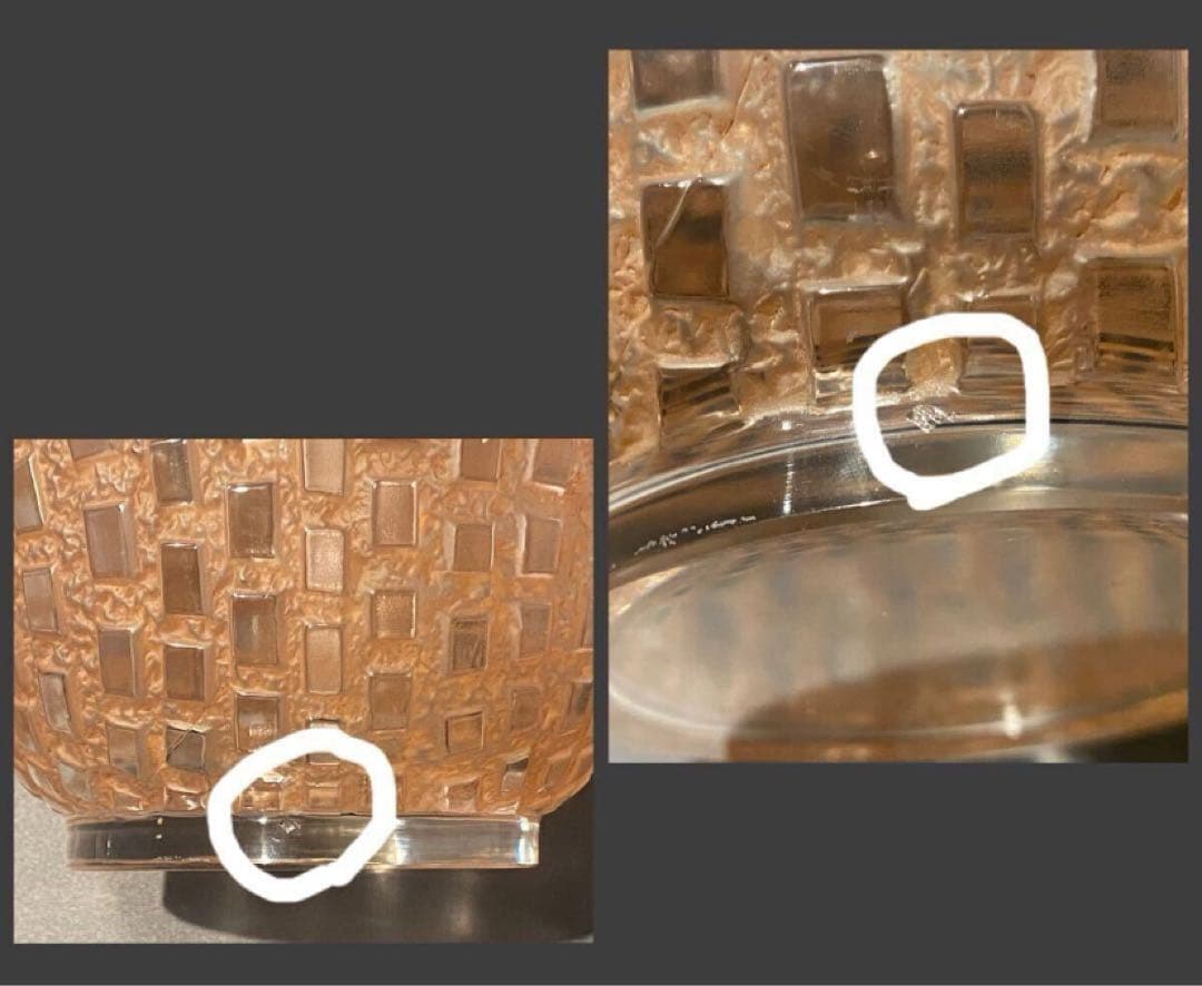 12/25までXmasプライス。ルネ・ラリック 花瓶 DAMIERS ダミエ