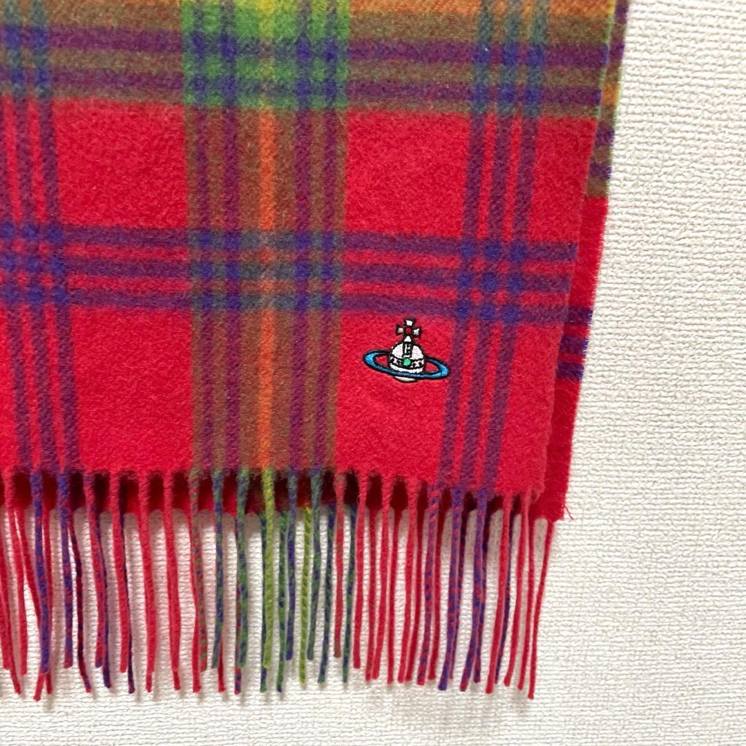 極美品 Vivienne Westwood カシミヤ マフラー チェック オーブ - メルカリ