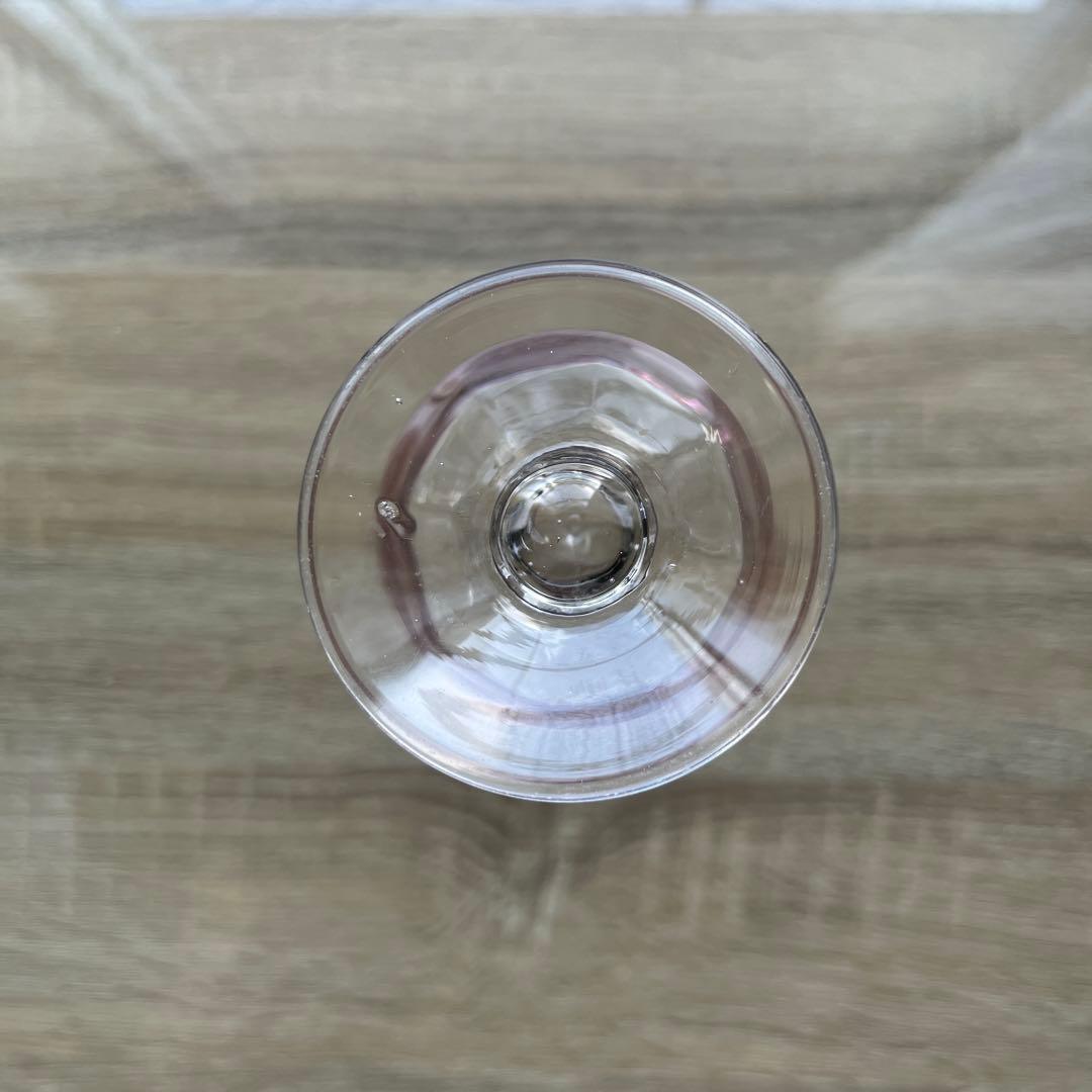 骨董 時代ガラス 吹きガラス 臙脂色リップ アイスクリームグラス 氷