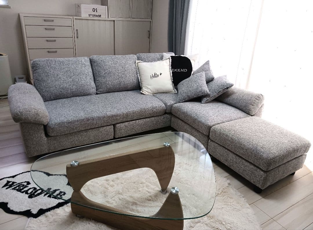 ★santre★ファブリックソファセット クッション付き ローソファー 3