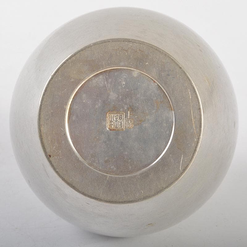 煎茶道具　錫半製　上錫　茶壷　茶心壷　約451g　共箱　M　R5272