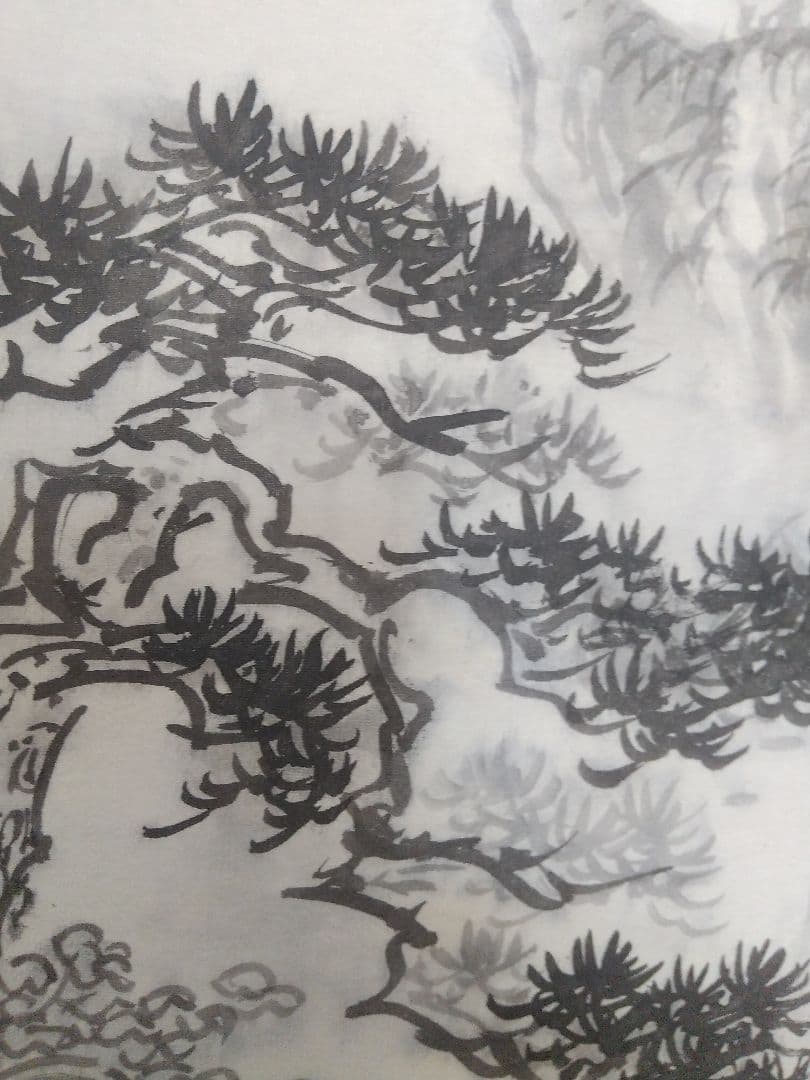 絹本掛け軸『松叡飛泉図』