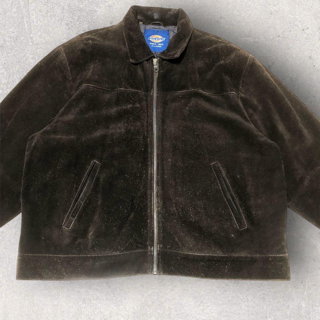 【送料無料】古着好き必見！DickiesヴィンテージスエードジャケットXLサイズ
