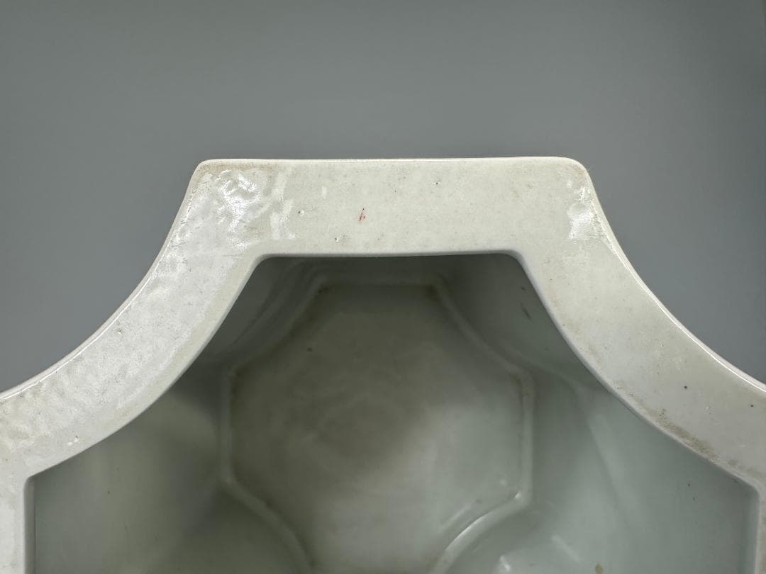 中国 清 粉彩 桃文 花卉文 八角形花柄筆筒 花瓶