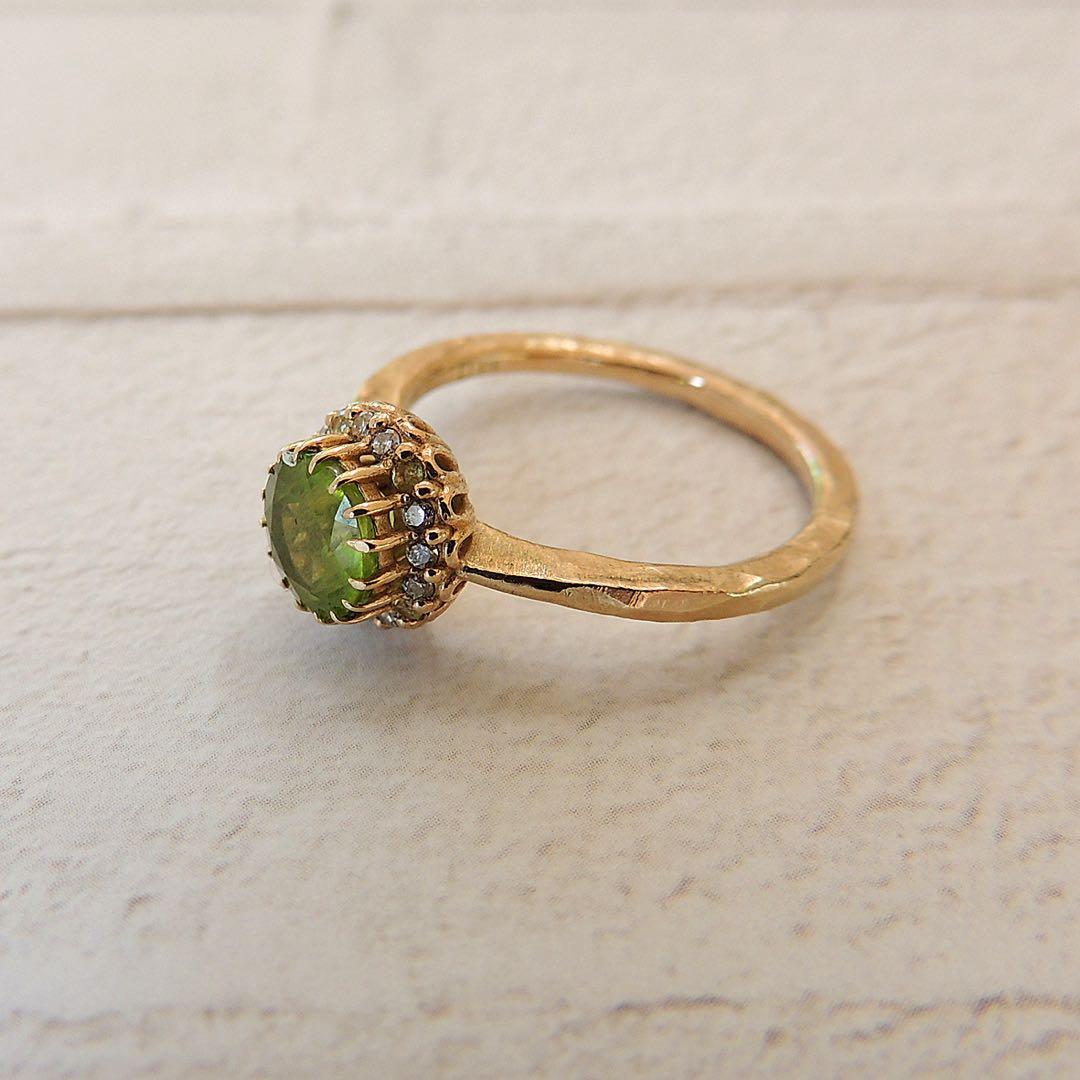パーセルジュエリー ペリドット ポンポネアンスールリング 11号