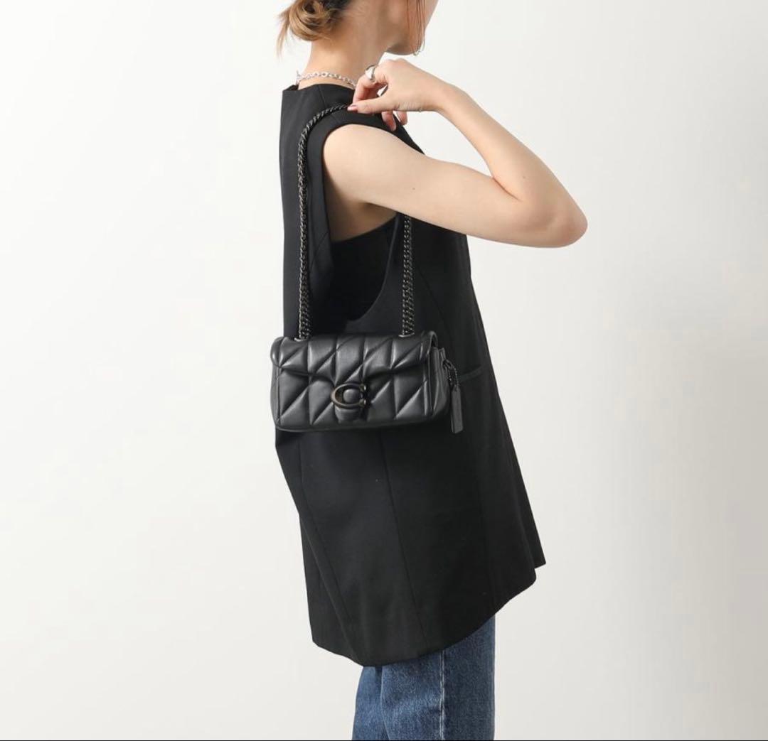 COACHタビー 20 キルティング ショルダーバッグ cp149 ブラック金具