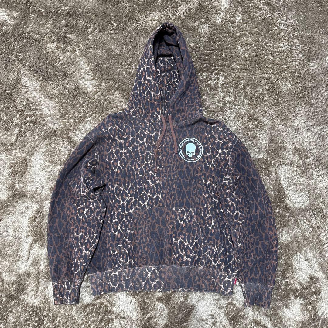supreme number (n)ine レオパード　スカル　パーカー　S
