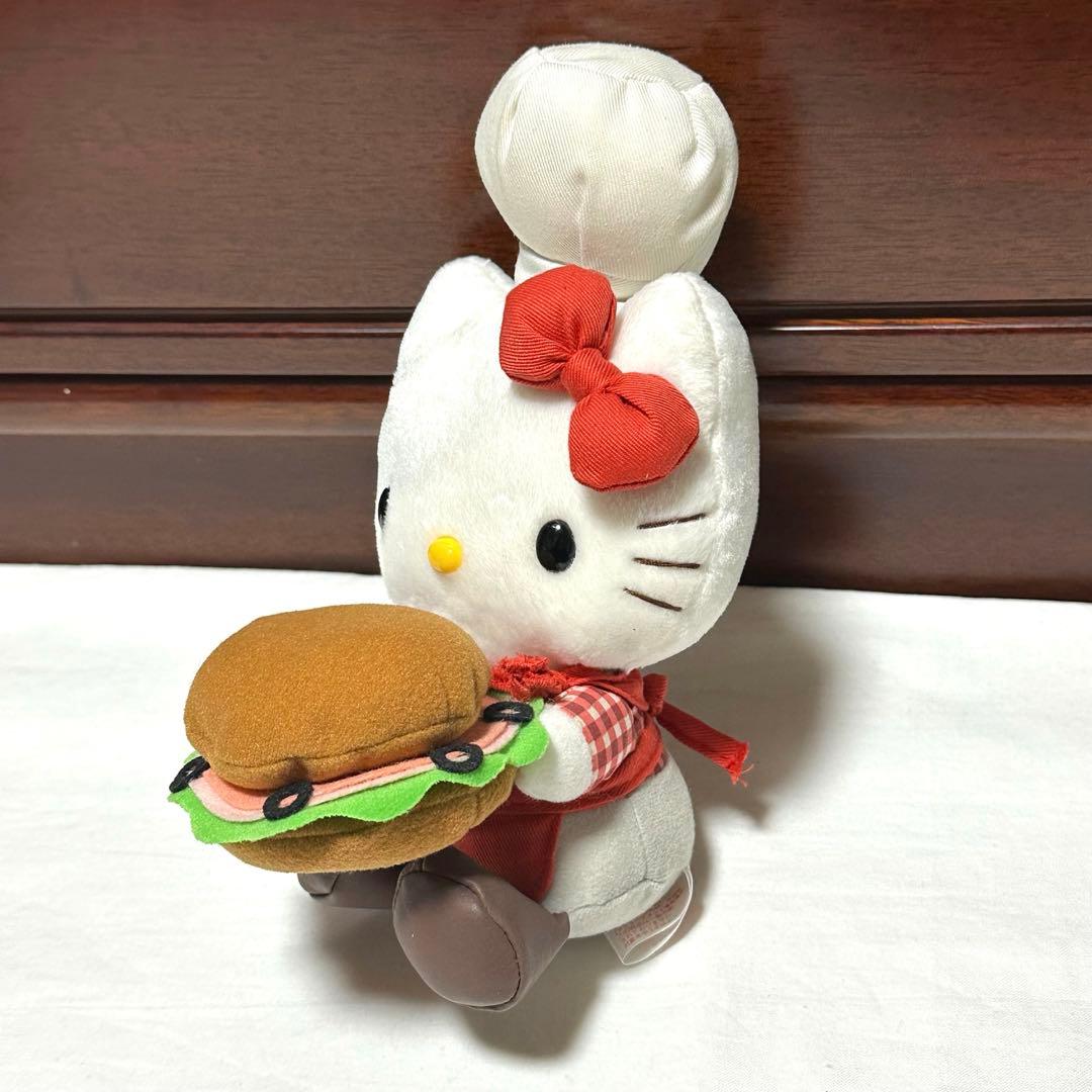 希少品　サンリオ　ハローキティ　コックさん　ハンバーガー　ぬいぐるみ　非売品