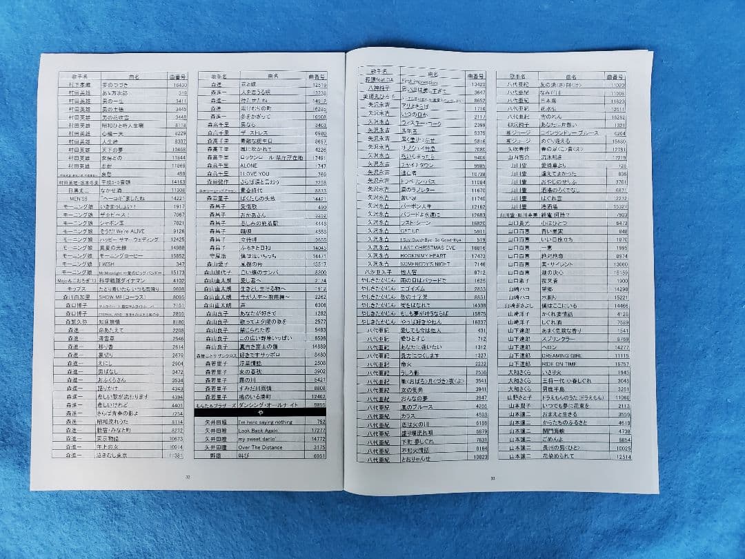カラオケ1番 一番 3000曲追加曲カートリッジA 曲リスト冊子 yk3008