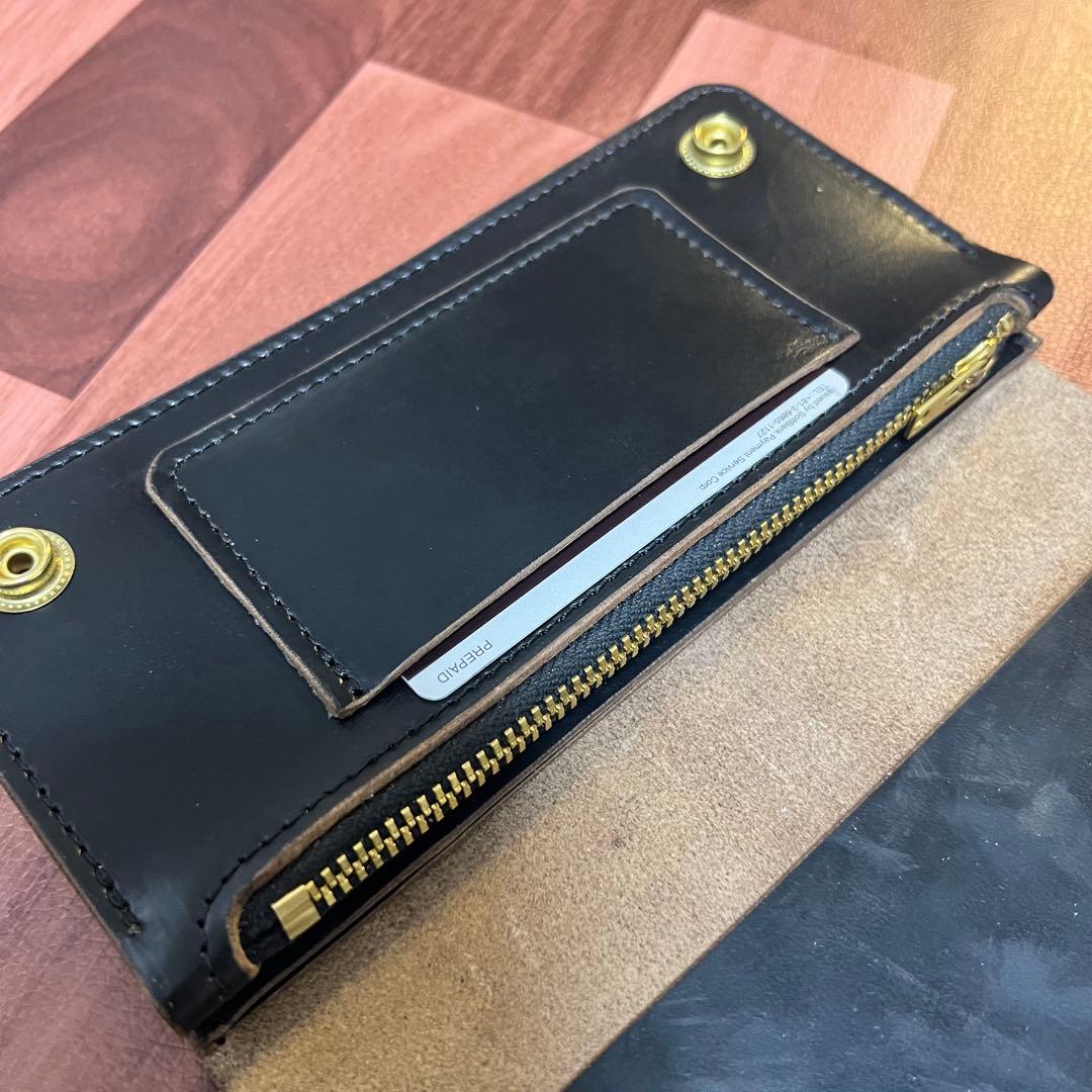 【トラッカーウォレット ロング3層】クロムエクセル ゴールド　universal