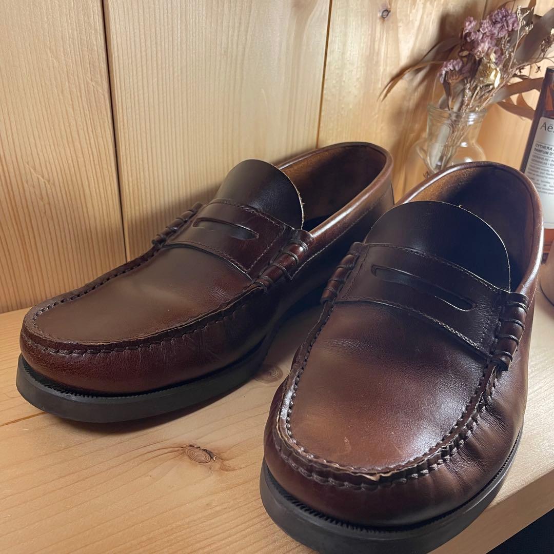 パラブーツ デッキシューズ 茶 6 1/2 ParaBoot メンズ 革靴