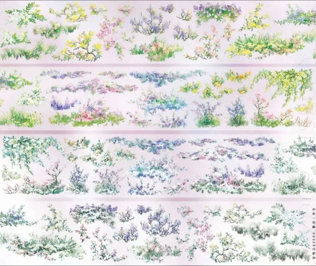 PET 繁花·春冬 7cm×5m 海外マスキングテープ 海外マステ 冬 雪景色