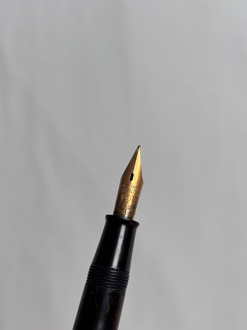 【希少】PILOT 万年筆 14Kペン先 3号ニブ マーブルグリーン 昭和レトロ