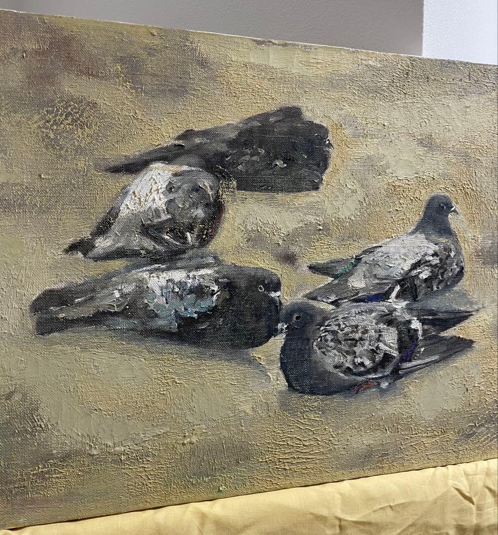 杉本好守『鳩』戸川馨『地脈の心霊』ミクスド・メディア 真作保証 ２点セット