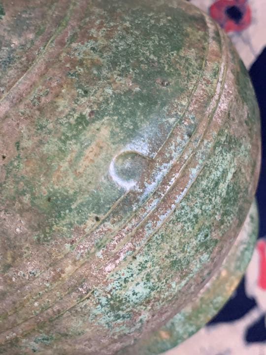 アンティーク 中国？緑釉 壺 銀化 唐物 時代物 出土品？