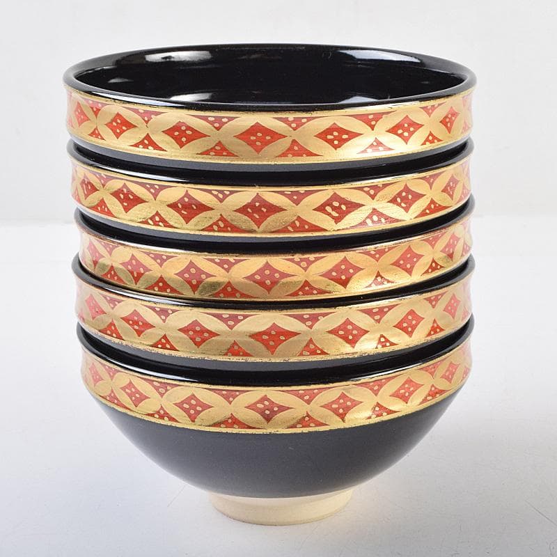 茶道具 京焼 平安景雲造 黒仁清七宝文 数茶碗 十客 共