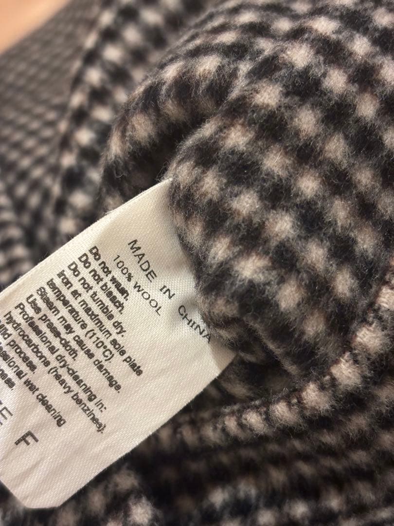 美品アダムエロペ Super120'sウール100%リバーハーフコート チェック