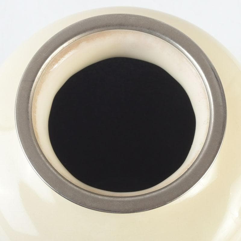 七宝焼 白釉 草鳥文 花瓶 時代箱 V 9663