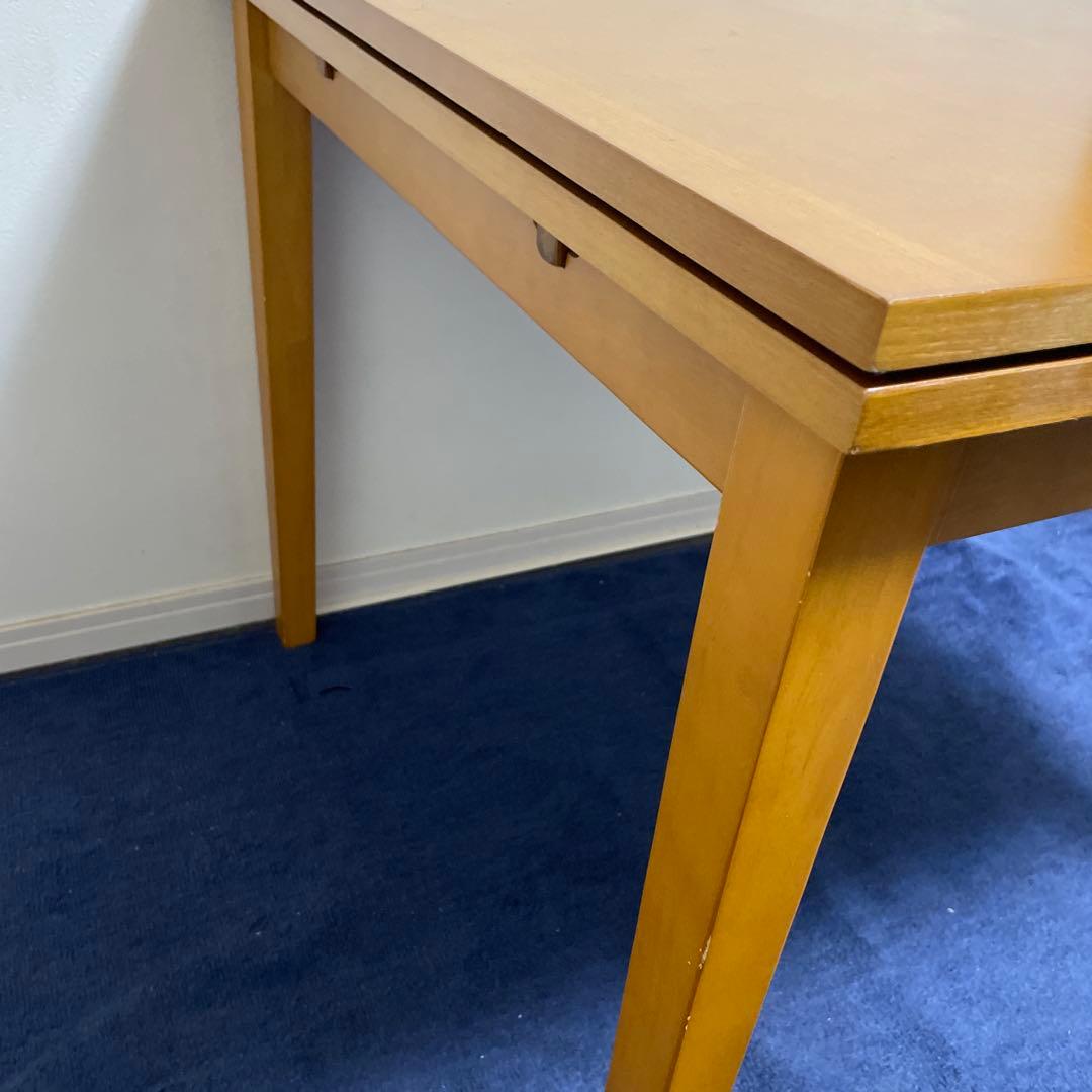 エクステンション　ダイニングテーブル　木製 伸縮可能 正方形ダイニングテーブル