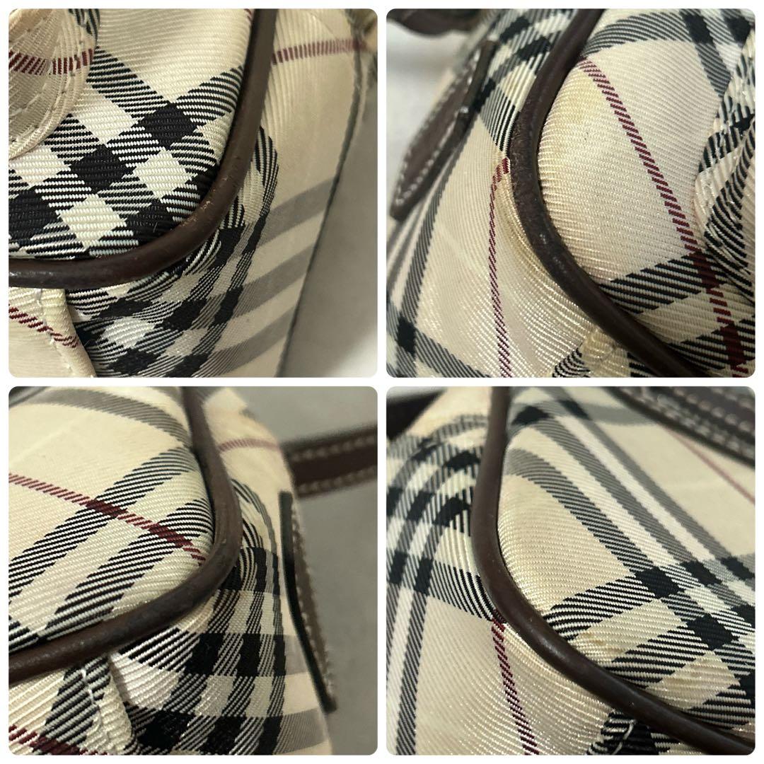 バーバリーブルーレーベル ショルダーバッグ ノバチェック ベルト ベージュ