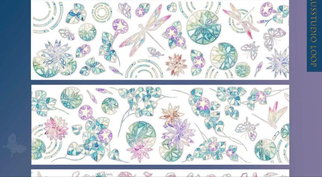 海外マスキングテープ巻売り 宝石花園 フラワー花 贝壳光petテープ