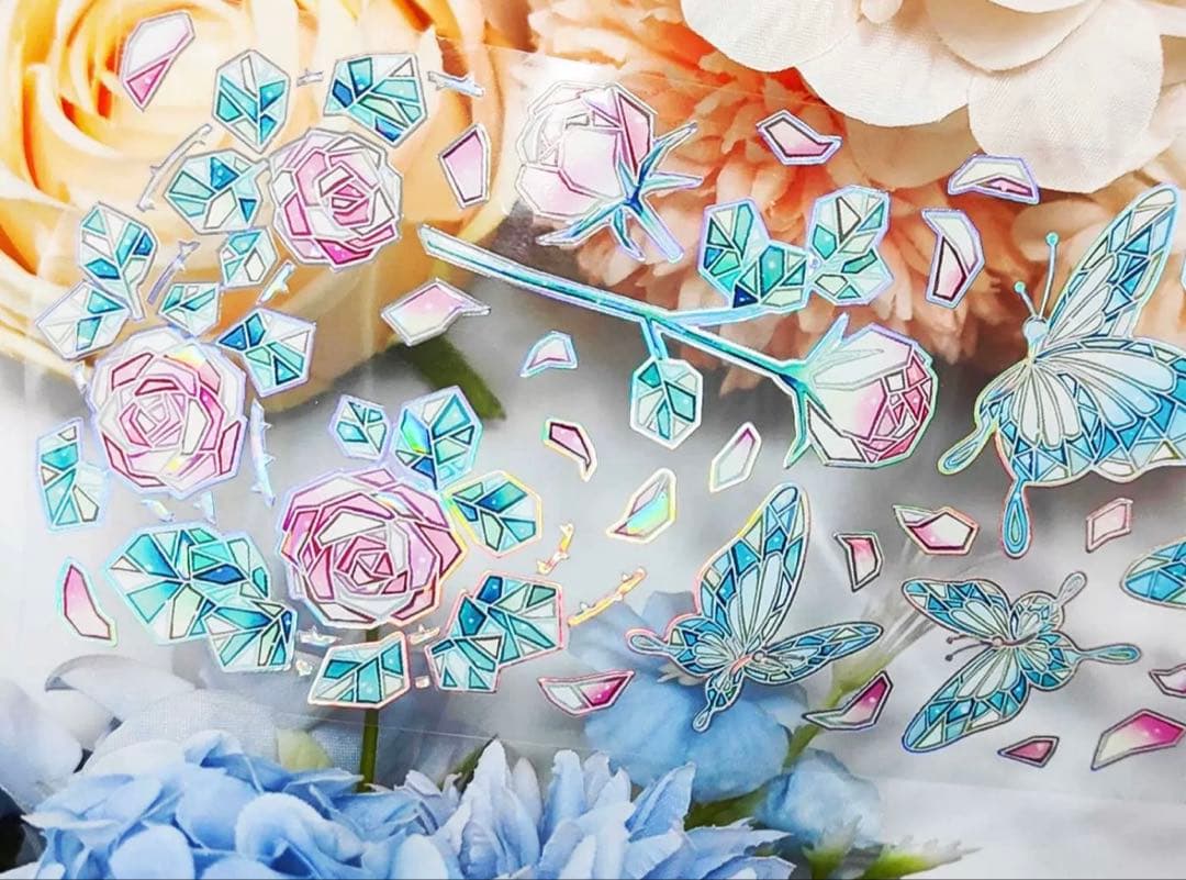 海外マスキングテープ巻売り 宝石花園 フラワー花 贝壳光petテープ