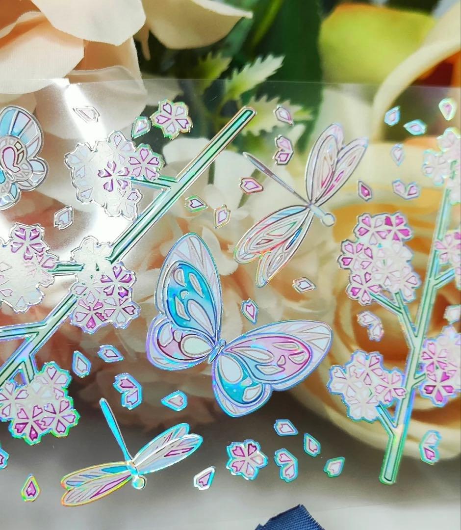 海外マスキングテープ巻売り 宝石花園 フラワー花 贝壳光petテープ