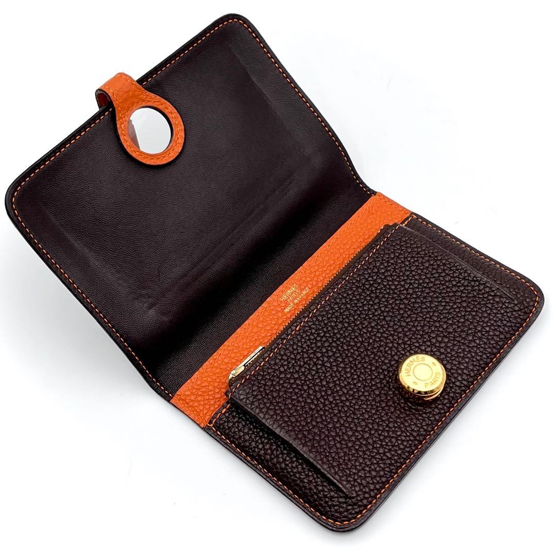 ✴︎極美品✴︎HERMES エルメス ドゴン コンパクト バイカラー ブラウン