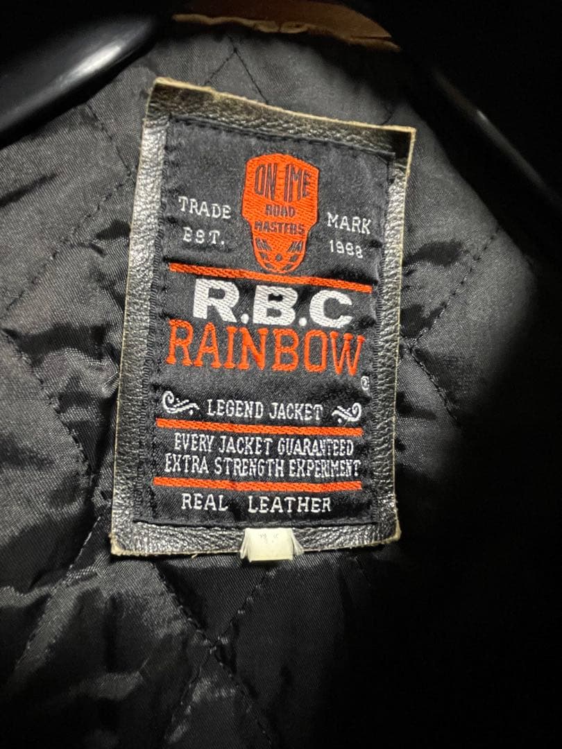 R.B.C シングルライダースジャケット ダメージ加工 ノーカラー