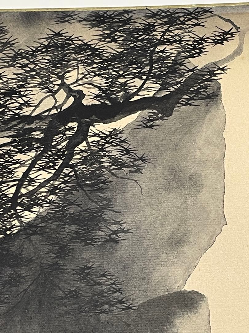 模写　船田玉樹　松海図 色紙(検索＝速水御舟 小林古径 堂本印象 不染鉄 肉筆)