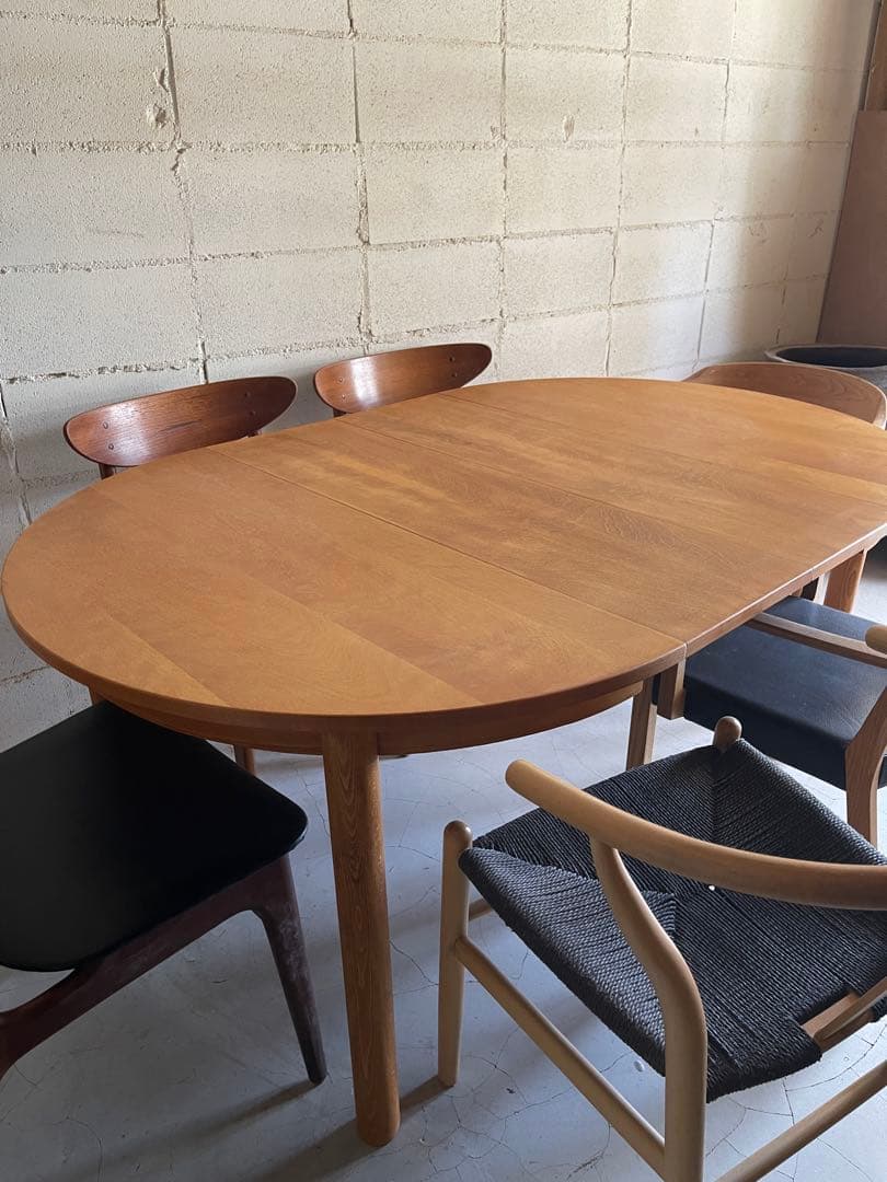 エクステンションテーブル　ラウンドテーブル　ヴィンテージ　ミッドセンチュリー
