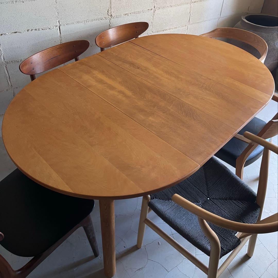 エクステンションテーブル　ラウンドテーブル　ヴィンテージ　ミッドセンチュリー