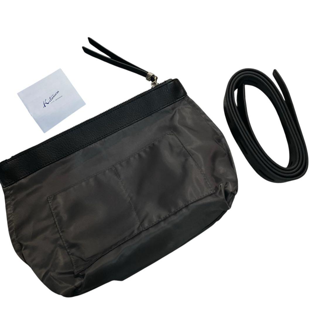 未使用⭐︎Kitamura 黒 2wayレザーショルダーバッグ インナーポーチ付き