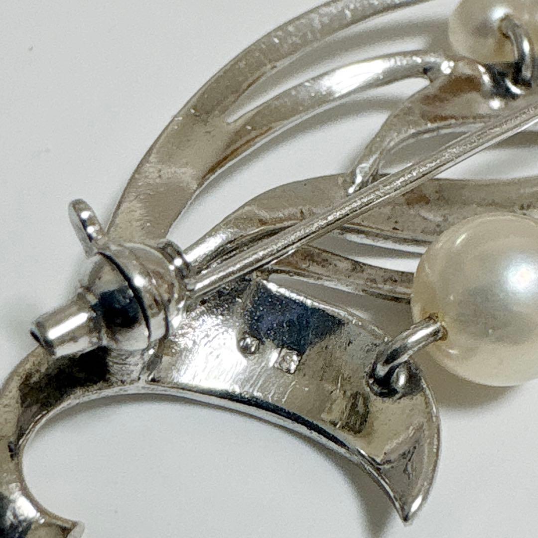 皇室御用達✨ ミキモト アコヤ真珠 ベビーパール ブローチ リーフ