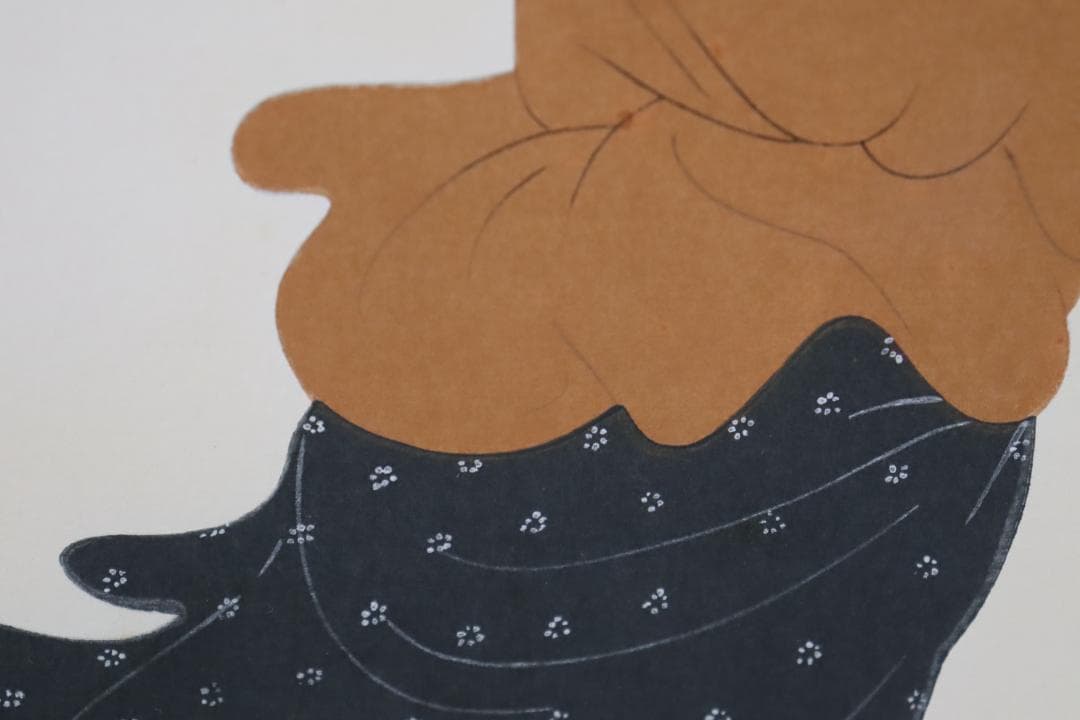 真作保証 中島潔 「ゆらめき」 木版画 直筆サイン有 儚げな女性画