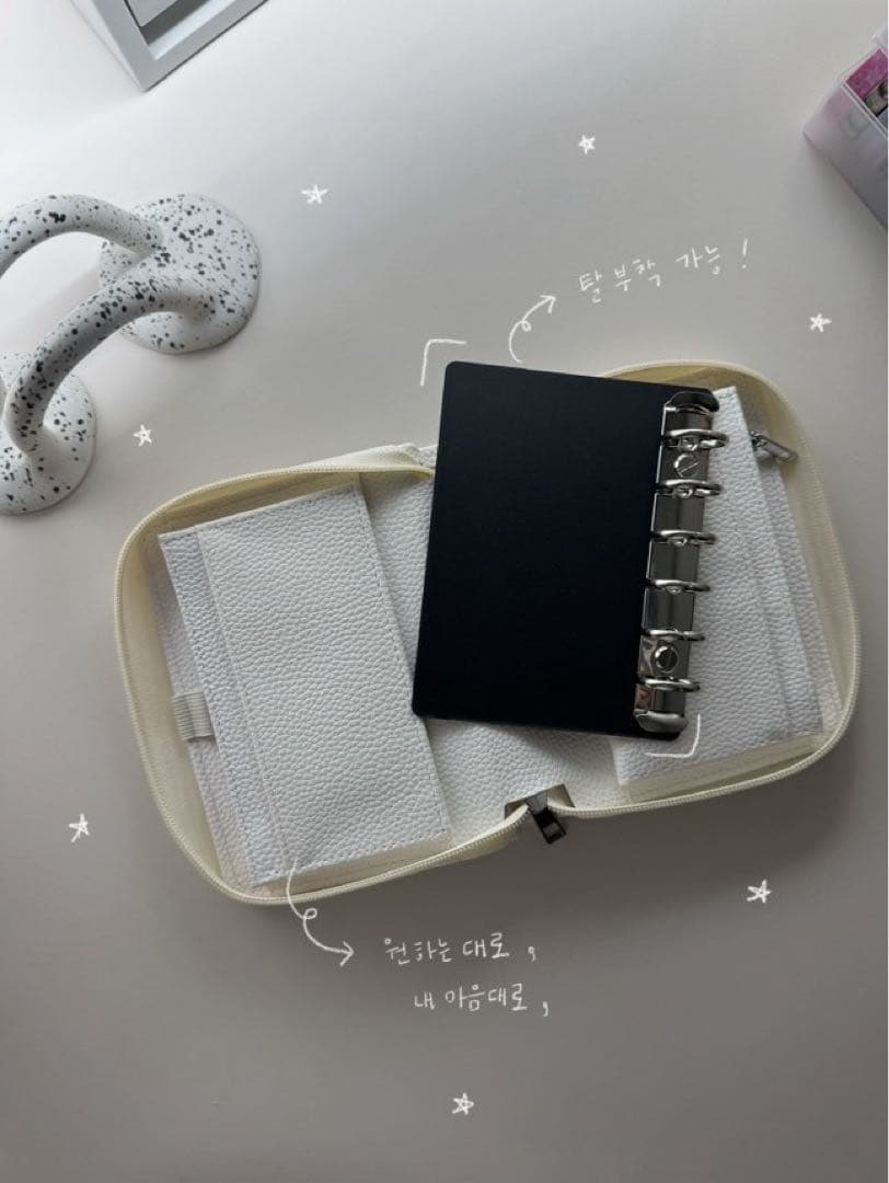 A7 貯金バインダー ウォレット ダイアリー パスポート 現金貯金 白 多