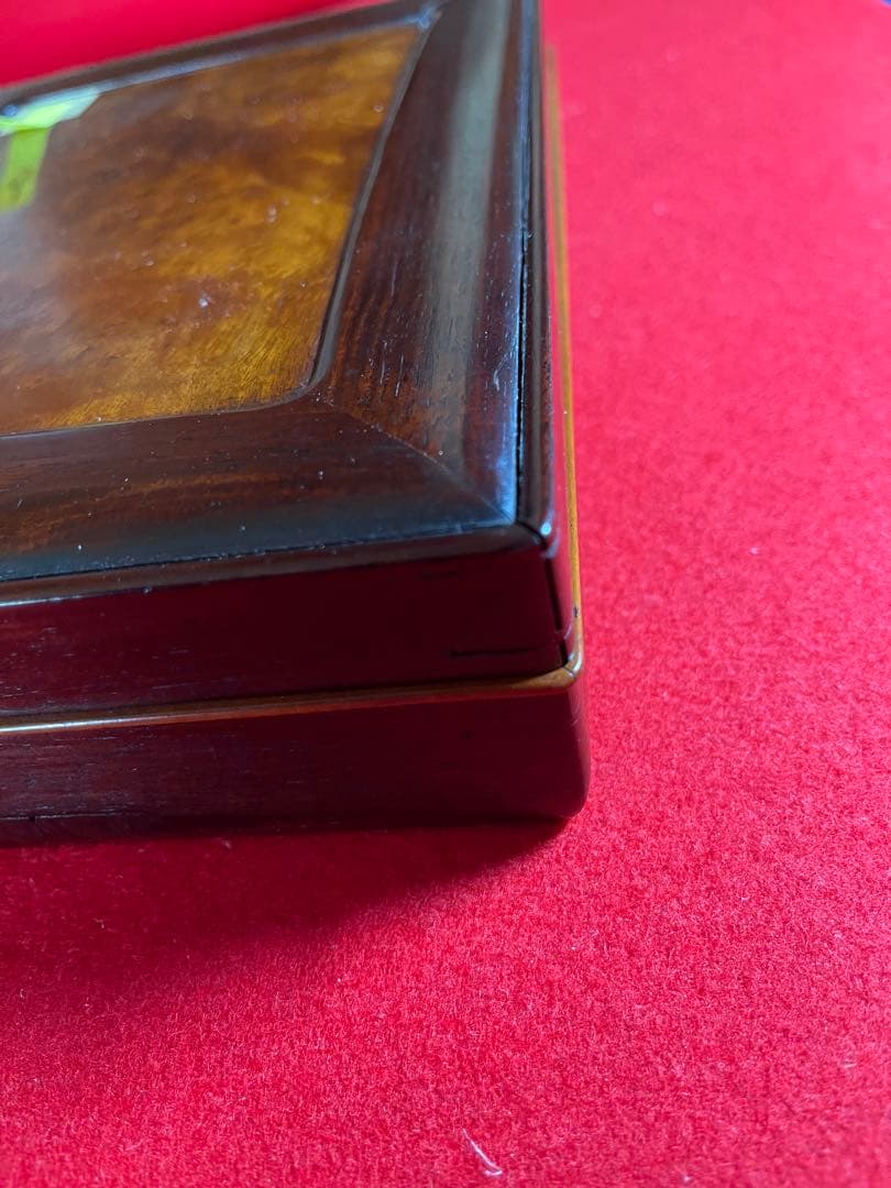 【墨研】yoshi⑨◆紫檀葡萄玉杢硯箱◆時代物◆文房四宝 文人趣味 文箱