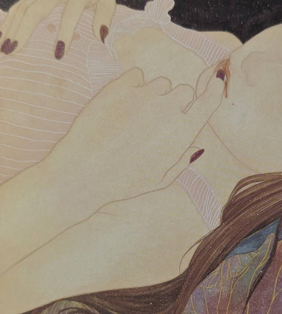 下重ななみ、「同じ温度で」、希少画集・額装画、日本製・新品額縁にて額装致します