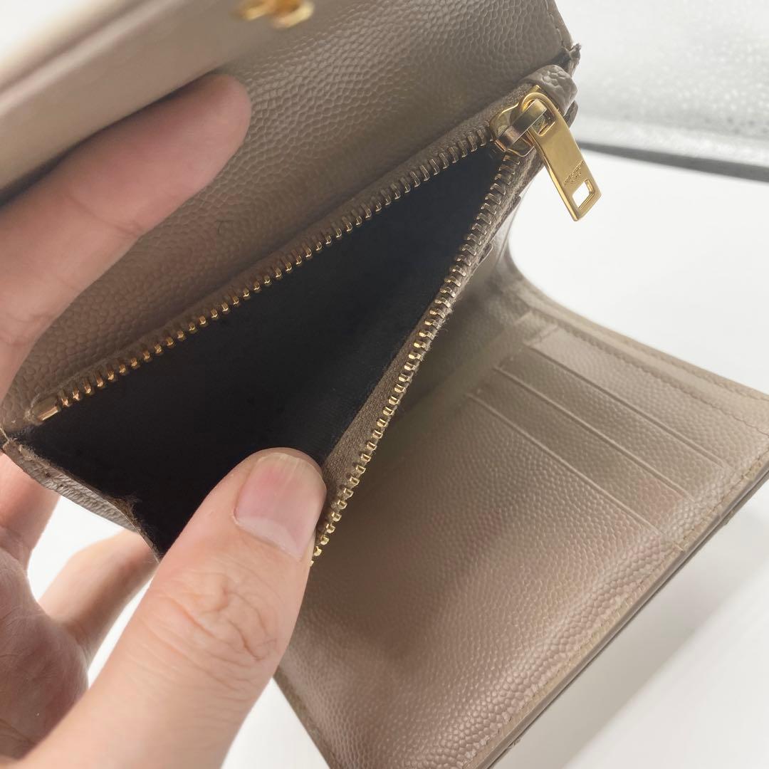 箱付き⭐サンローランパリ 三つ折り財布 キルティング YSL カサンドラ