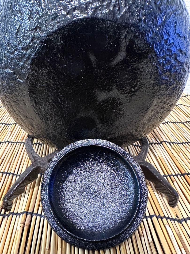 未使用品 南部及春鋳造 名工金秀造 捻鉉算盤形アラレ南部